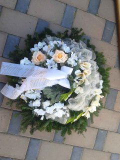 Veniec BOCHNÍK živá čačina umelé kvety *B24*