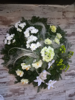 Veniec BOCHNÍK živá čačina a živo-umelé kvety *B39*