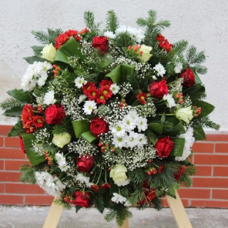 Veniec BOCHNÍK živá čačina a živé kvety *B129*